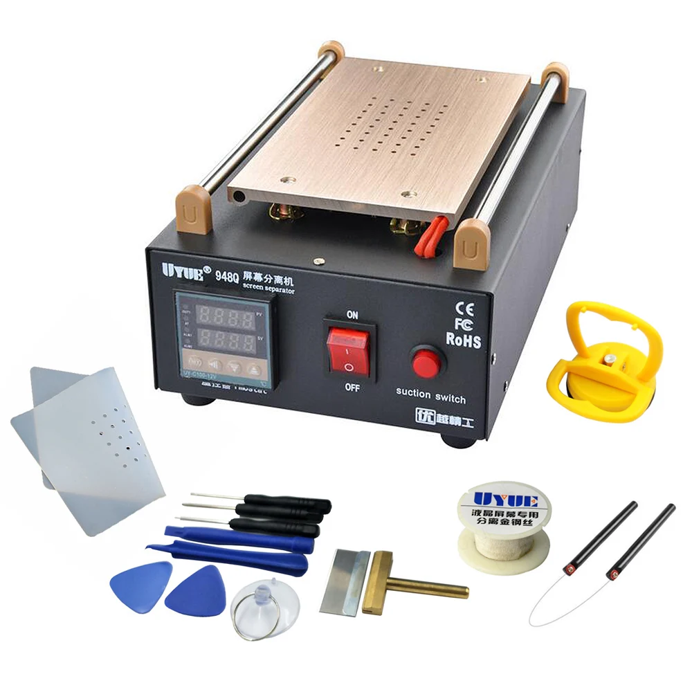 Цена UYUE 948Q встроенный насос вакуумное стекло ЖК экран сенсорный экран Сепаратор машина Макс 7 дюймов мобильный телефон разбирать ремонтный инст...