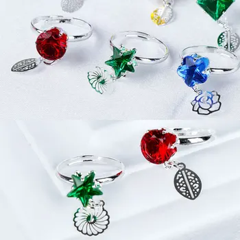 

36 Piece/Set Colorful Cartoon Adjustable Rings Fingers Girls Kids Children Pretend Play Beauty Toys Birthday Party Gifts