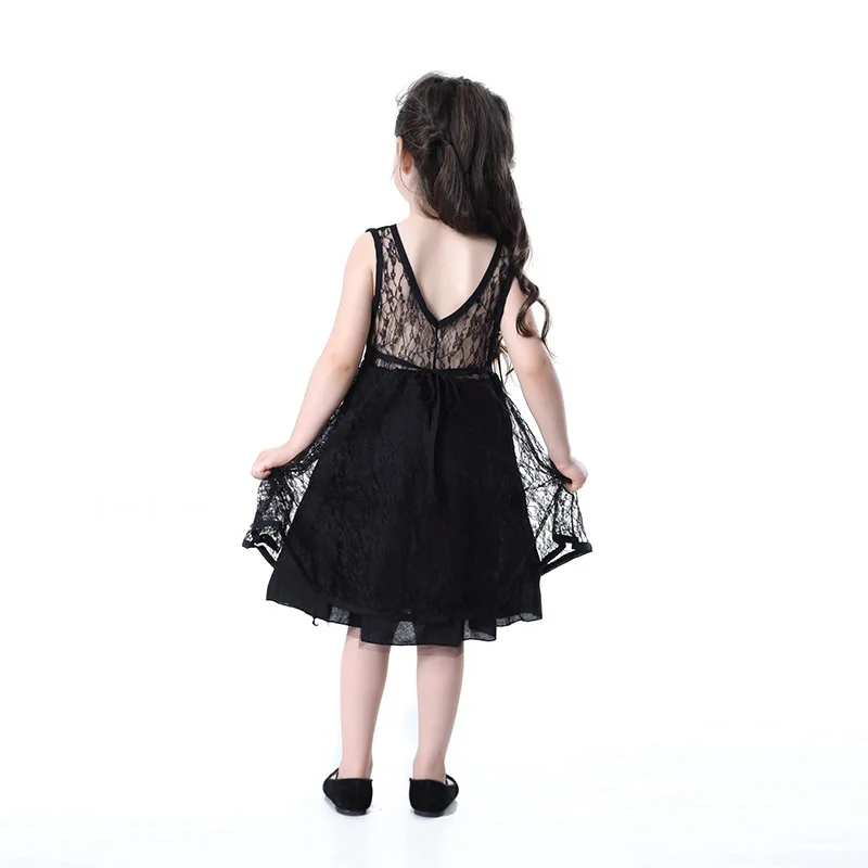 Girls Princess Dresses Summer 2019 Teenager Lace Cutout Open Back Sleeveless Dress Kids Casual Clothes Dress For 4-12 Years Old (4)