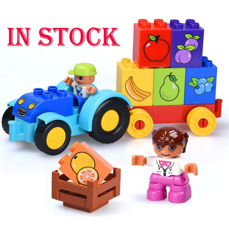 

GOROCK 18Pcs Duploe Big Size Building Blocks Fruits Model 1021 Set Compatible Legoings Duploe Bricks Toys For Children Kids Gift