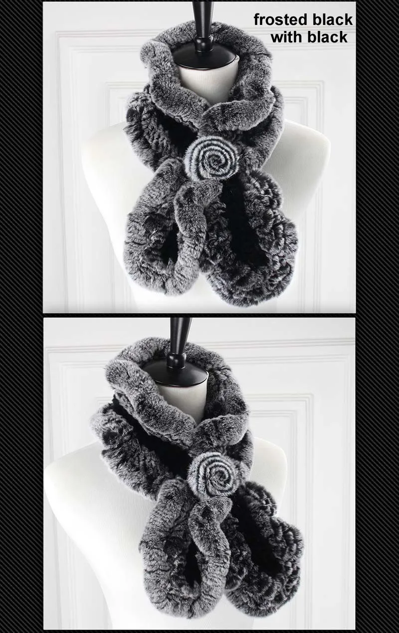 rex wavy scarf frosted black with black