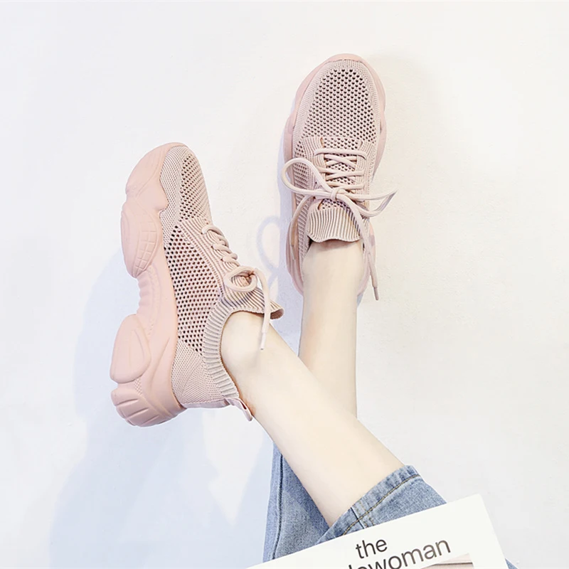 

Hot Selling British Women Casual Comfort Shoes 5cm Height Increasing Lady Leisure Shoes Flat Platform Dad Shoes Woman