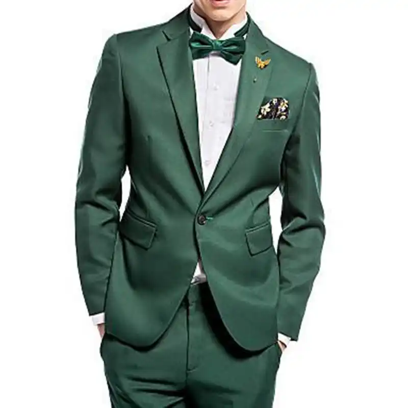 Esmoquin De Novio Verde Oscuro De Un Boton De Alta Calidad Para Padrinos De Boda Trajes Boda Formal Chaqueta Smoking Hombre Traje Chaqueta Pantalones Corbata Traje De Boda Para Hombre De Calidad
