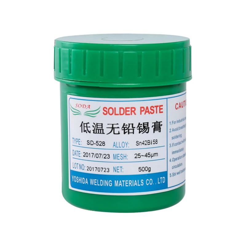 

Low temperature lead-free SMT solder paste led solder paste low melting Sn42Bi58 500 grams