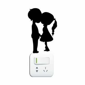 

KG-261 Romantic Kissing Couple Silhouette Switch Sticker Wedding Vinyl Wall Stickers Home Wallpaper