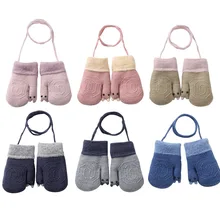 Прочные Зимние теплые детские рукавицы мультфильмы, Детские кашемировые утолщенные прекрасные перчатки для 3-6 лет, Висячие спортивные перчатки