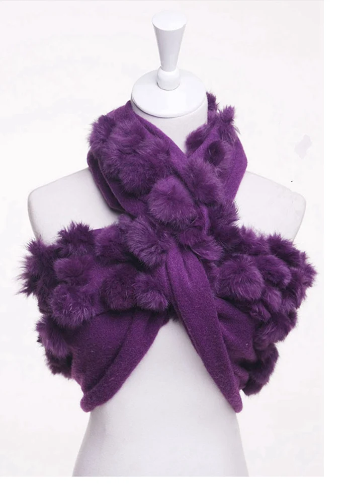 winter scarf women real fur shawls (26)