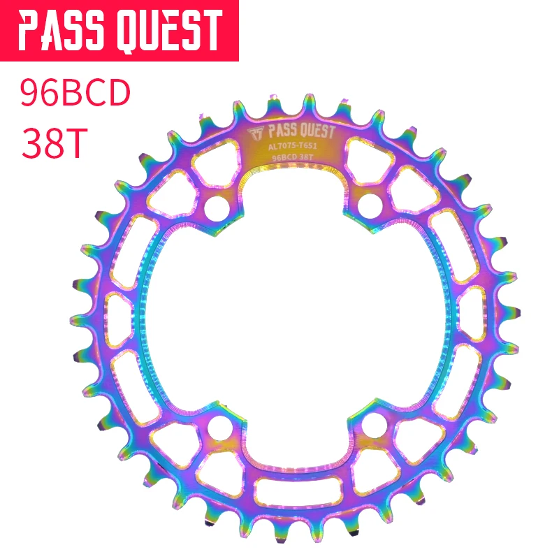 Пройти квест 96BCD круглый передняя Звездочка MTB велосипедная цепь, для велосипеда кольцо/34/36/38/40/42/44/46/48 пластина 96bcd для M7000 M8000 M9000 - Цвет: XRB 96BCD 38T