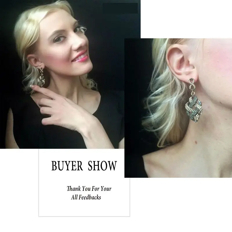 VEYO Full of Rhinestone Alloy Vintage Drop Earrings For Woman High Quality