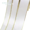 (25 yards/lot) 20mm White Satin ribbon gold edge wholesale high quality gift packaging ribbons ► Photo 2/6
