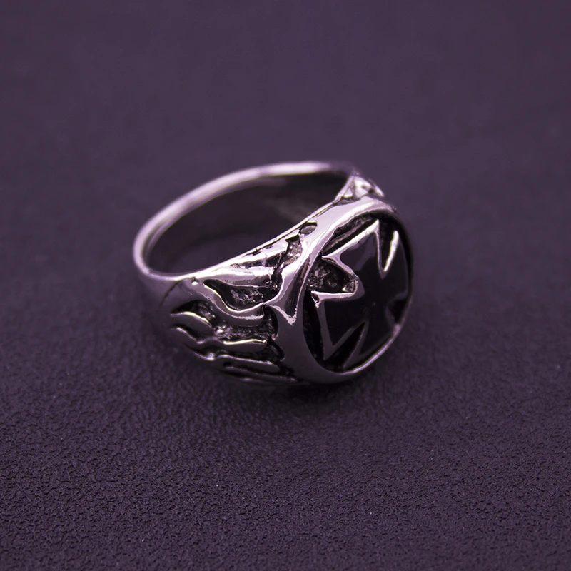 Мужское кольцо в стиле панк, черное мужское кольцо, высокое качество, ювелирные изделия, размер: 8 9 1 0 11, старинный серебряный крест, кольца для мужчин, кольцо