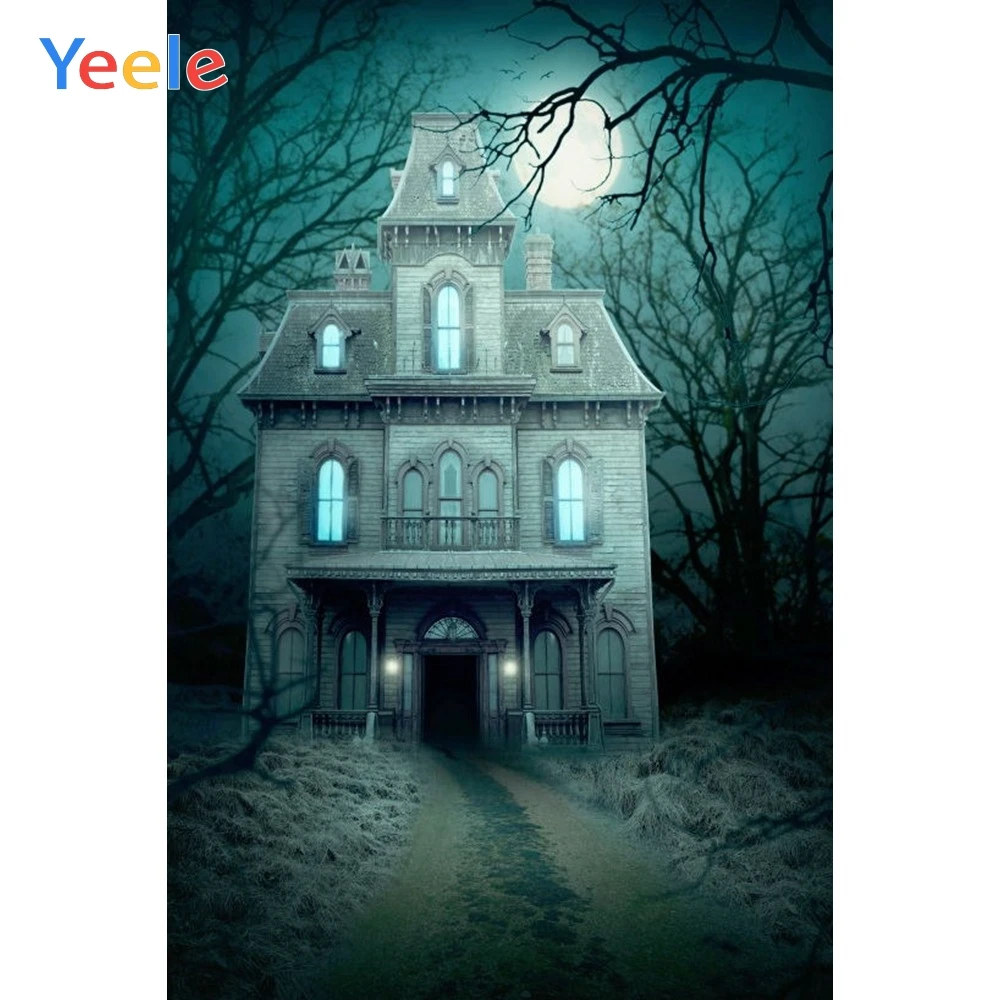 

Yeele Happy Halloween Party Photography Background Old House Photographic Backdrop Forest Photocall For Photo Studio