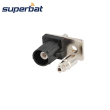 Superbat коаксиальный РЧ-разъем зажим Fakra Штекер фланцевый соединитель черный/9005 для кабеля 1,13 мм, 1,37 мм