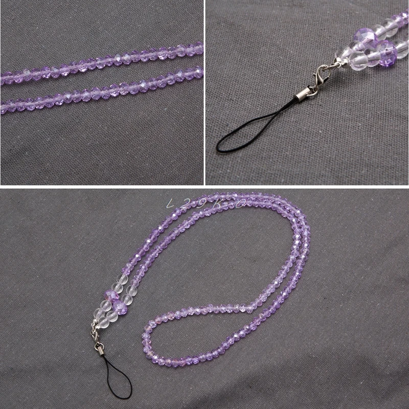 

OOTDTY Pearls Long Neck Strap Lanyard KeyRing Keychain Holder Necklace For Mobile Phone