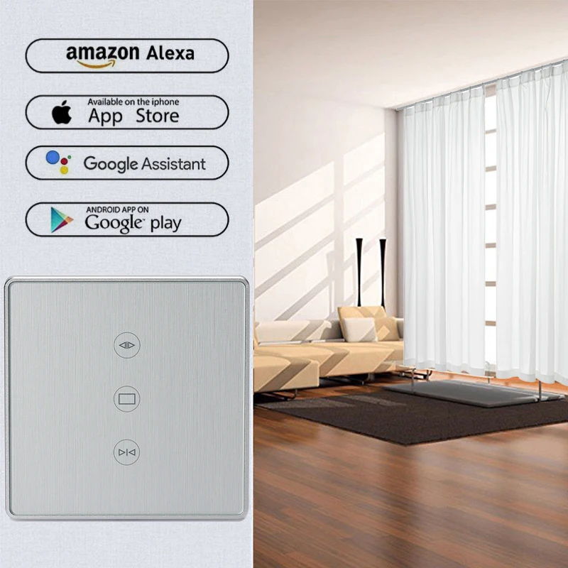 Золото/серебро Tuya Smart Life WiFi занавес переключатель для электрического моторизованного занавеса слепой рольставни работает с Alexa& Google home
