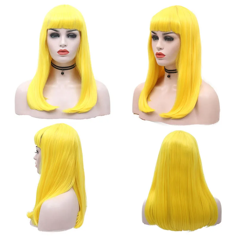 JOY& BEAUTY желтый синтетический парик на кружеве термостойкие волосы 18 дюймов косплей парик для женщин