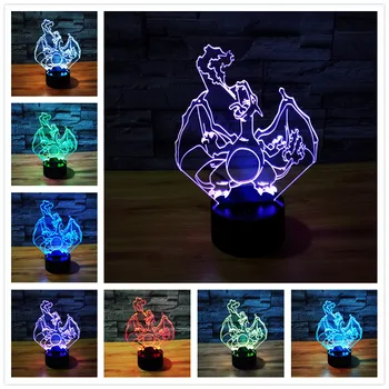 

Pokemon 3D Night Light RGB Changeable Mood Lamp LED Light DC 5V USB Decorative Table Lamp Led Table Lamps