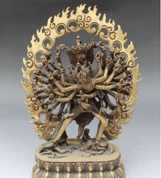 

JP S0002 11" Tibetan Buddhism Bronze Vajrayogini Vajravarahi Kalachakra Buddha Statue