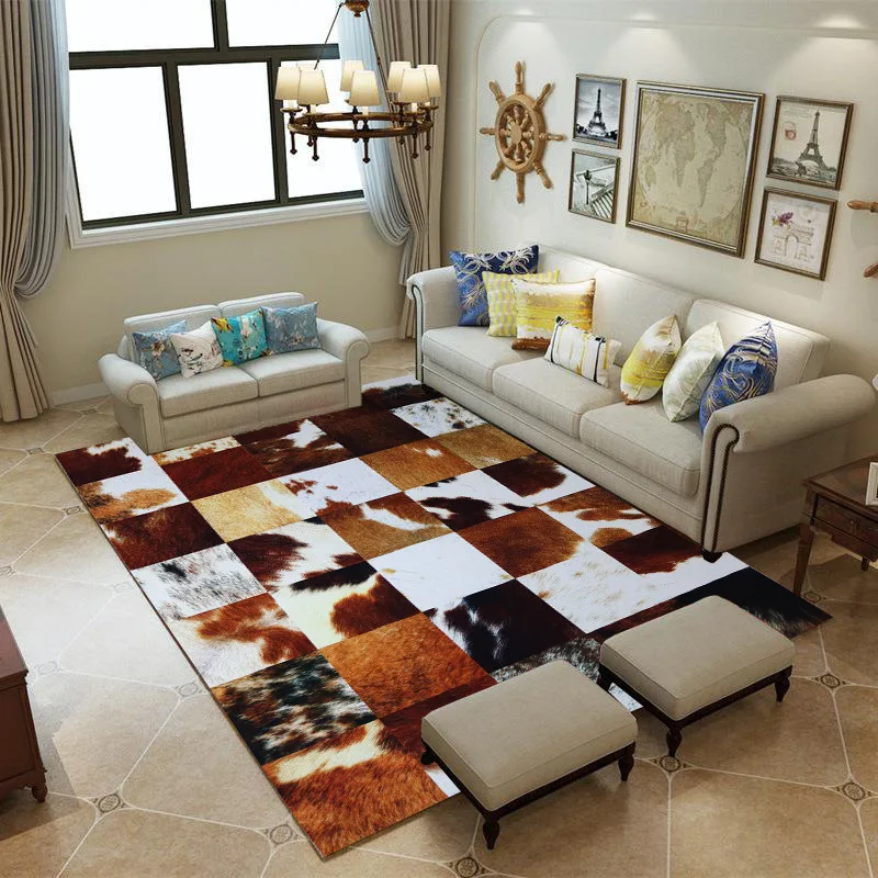 

Modern minimalist living room geometric patterns carpets soft anti-slip bedside blanket rugs high quality polyester floor mat