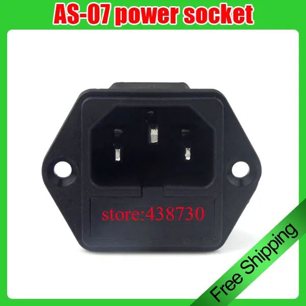 

1pcs AS-07 power socket / three vertical with fuse holder / AS07 screw fixed trapezoidal female socket