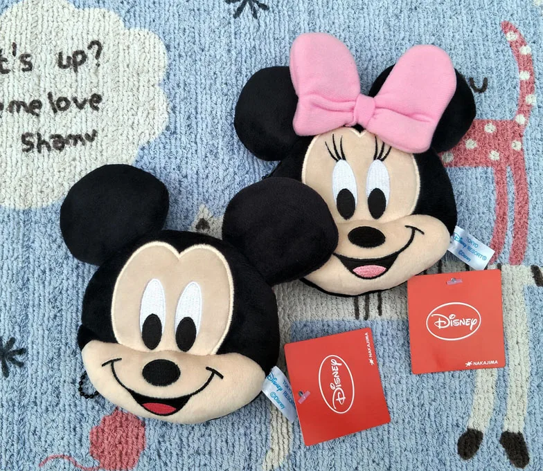 

IVYYE 13CM Mickey Minnie Anime Plush Coin Purse Cartoon Soft Change Purses Coins Pouch Wallet Card Key Bags Kid Gifts