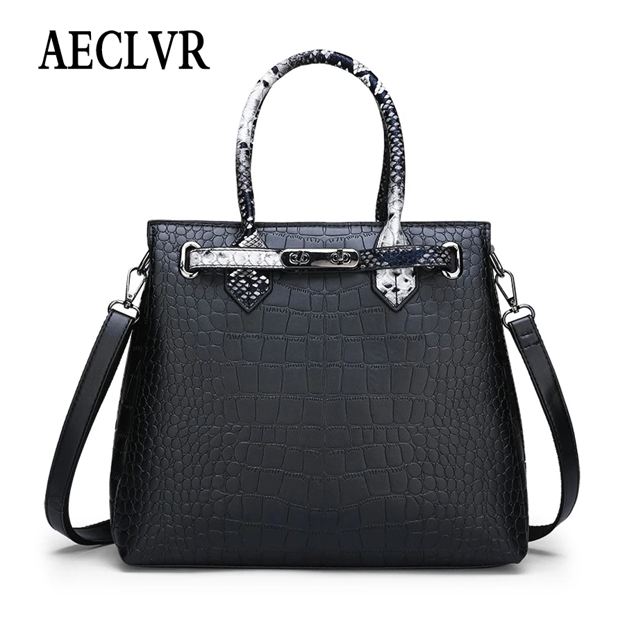 

AECLVR Ladies messenger bagsnake pattern portable solid color stone pattern fashion style shoulder large capacity female totes