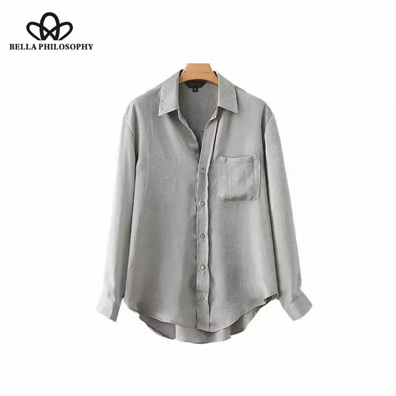 Wonder 2018new intage long sleeve  metal plating color casual smock blouse shirt women oversize chic blusas brand femininas tops