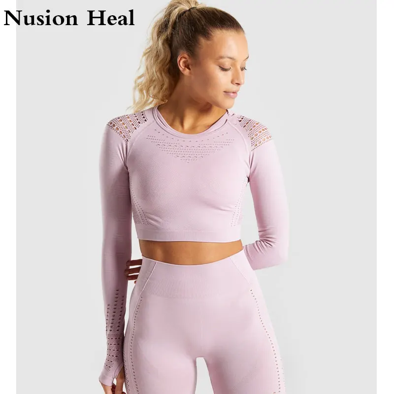 

Vital Seamless Yoga Top Long Sleeve Workout Tops For Women Fitness Gym Crop Top Athletic Gym Shirt Women Sportswear Active