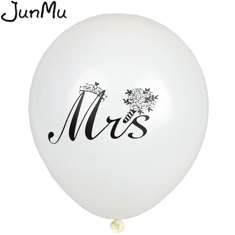 100pcs 10/" Round Weddding Bride Printed Ballons Latex Foil Engagement Balloons