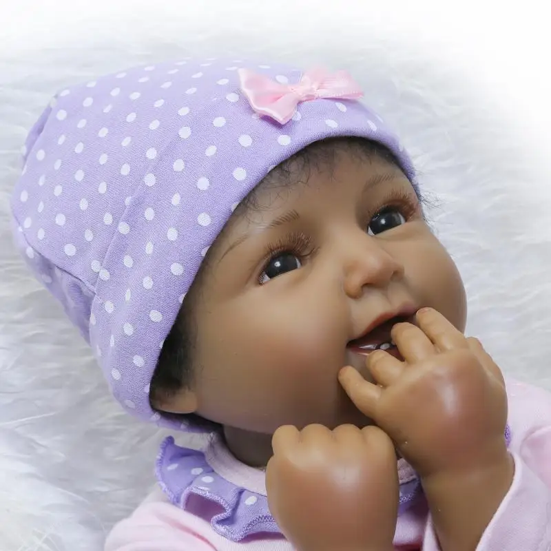2" 55 см реалистичные Reborn Black Girl куклы силиконовые виниловые ручной работы свитер детский подарок