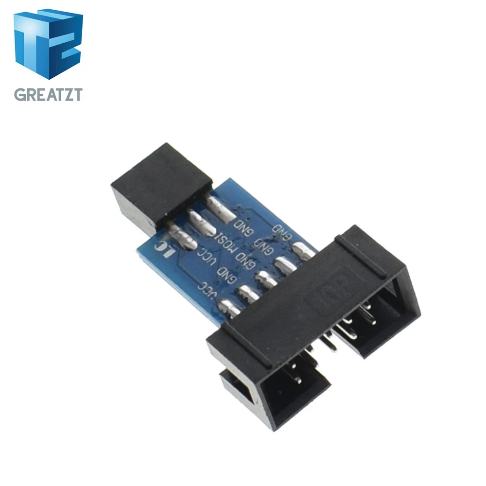 

GREATZT 1pcs 10 Pin to 6 Pin Adapter Board for AVRISP MKII USBASP STK500 High Quality