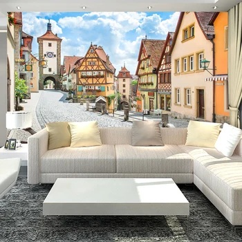 

Custom 3D Mural European City Town Photo Wallpaper Restaurant Living Room TV Sofa Backdrop Wall Decor Wallpapers Papel De Parede