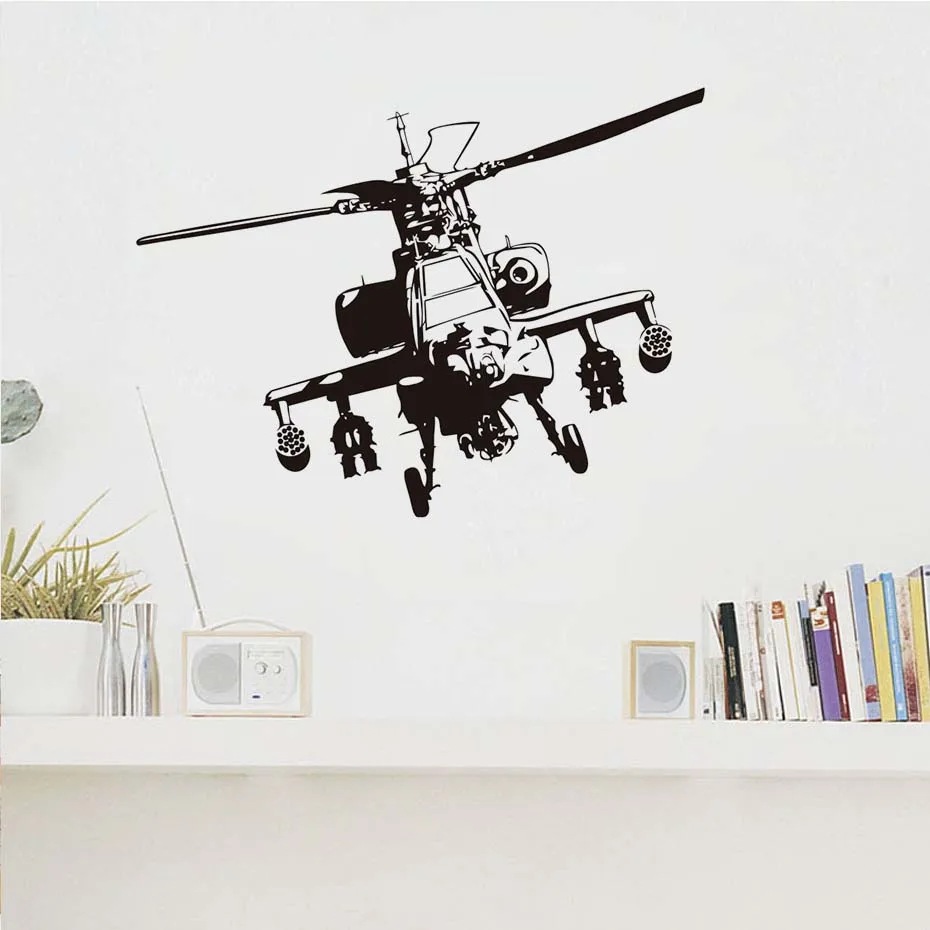 Military Helicopter Aircraft Wall Sticker Viny Removable Wallpaper Art