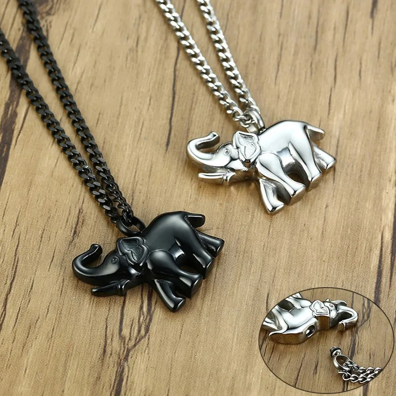 

Vnox Men Cremation Jewelry for Ashes Elephant Shape Memorial Pendant Stainless Steel Keepsake Locket Necklace for Pets and Women