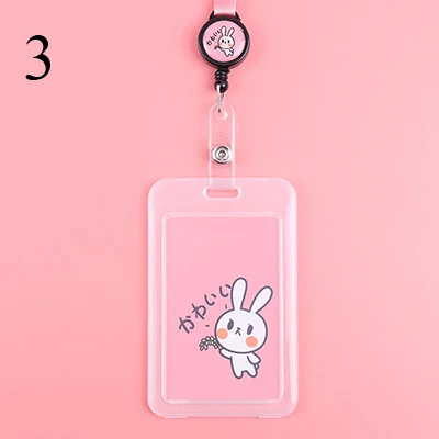 Cute Cartoon Cat Transparent Card ID Badge Holder Kawaii Dogs Retractable Badge Buckle Name Tag Card Holder For Gifts - Цвет: 3