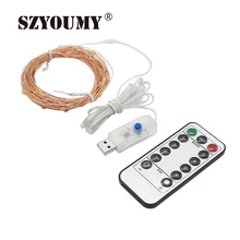 SZYOUMY 10 м USB светодиодный свет шнура 8 режимов DC5V 100 светодиодный s праздничное декоративное освещение на открытом воздухе Крытая Рождественская гирлянда