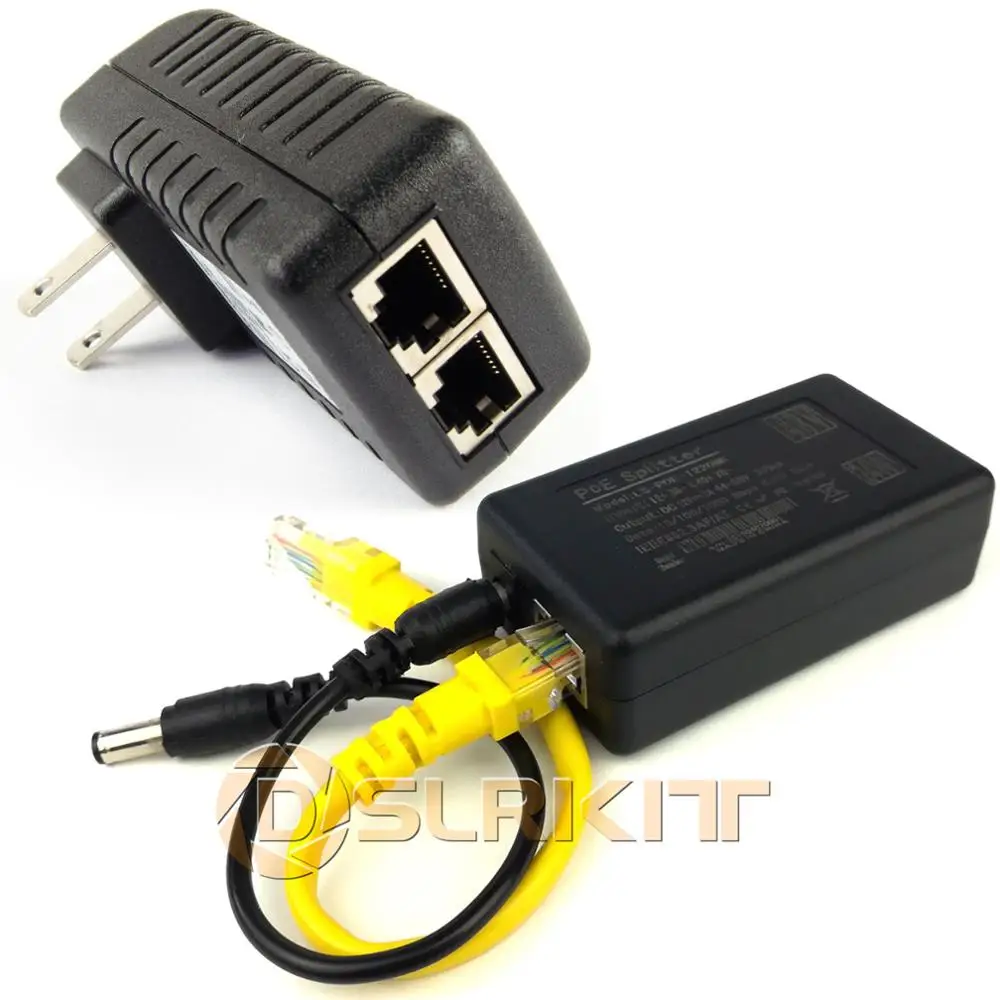 Набор PoE Gigabit 802.3at 24 Вт (сплиттер + инжектор) 12 В 2 А Сеть Ethernet|Коробки передач и