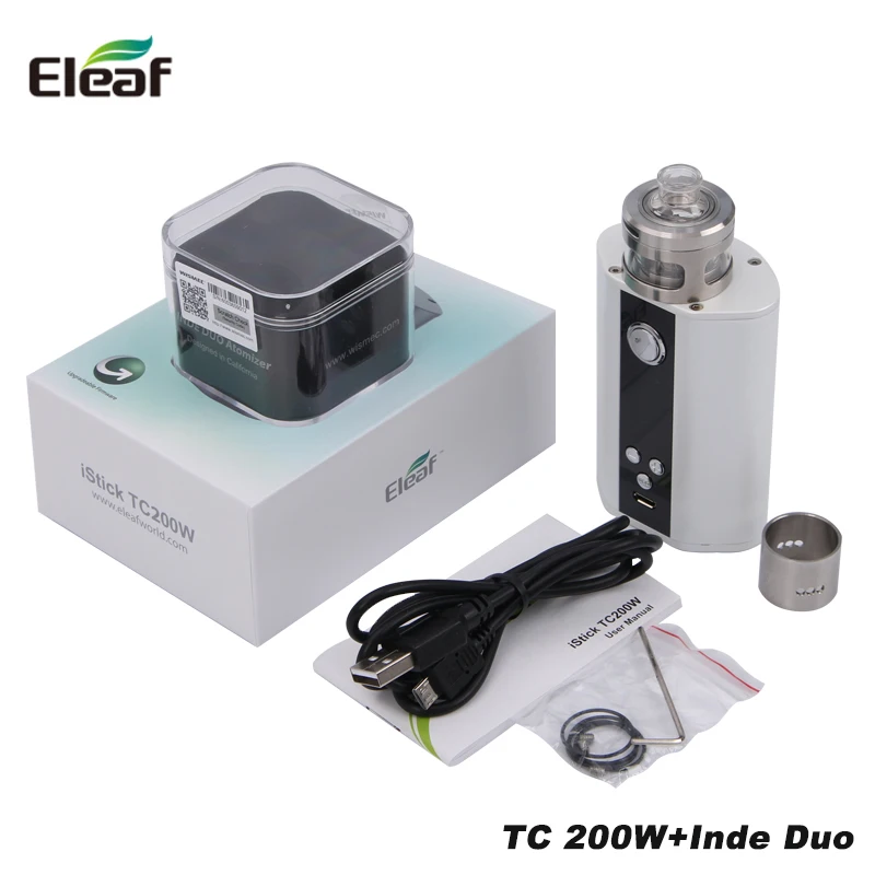 

Original Eleaf iStick TC 200W Box Mod Vape istick tc 200w kit With Wismec Inde Duo Atomizer Tank Vaporizer E-Cigarette eleaf