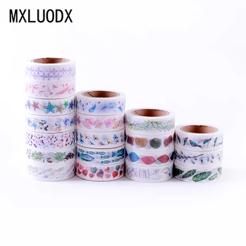 

Colored Japanese Washi Tape Set DIY Masking Paper Decor Tape Lot Office Stationery Sticky Scrapbooking Decorative Adhesive Tape