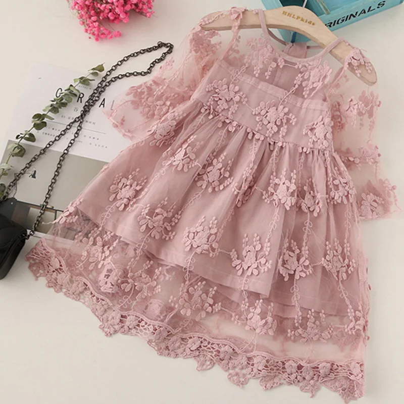 

Summer Girl Clothes Kids Dresses for Girls Lace Flower Dress Baby Girl Party Wedding Dress Children Girl Princess Dress