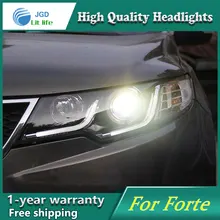 Высокого качества стайлинга автомобилей Глава Лампа чехол для kia forte 2010-2013 светодиодные фары DRL дневные Бег света Би- ксеноновые