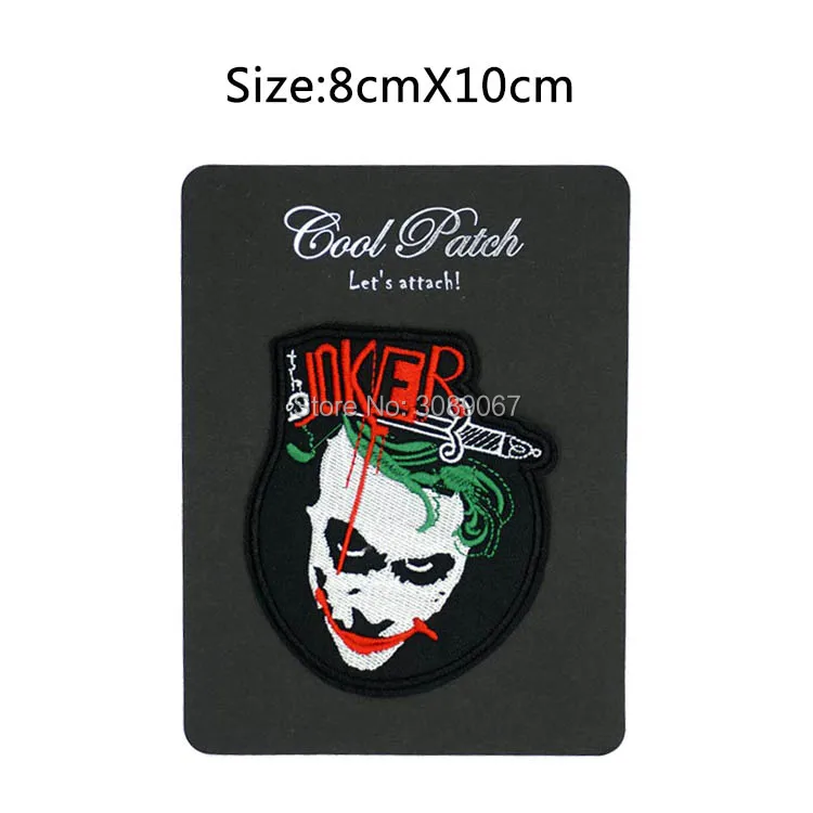

Batman Heath Ledger The Joker Why So Serious Dark Knight Movie TV Series Embroidered iron on patch MARVEL COMICS APPLIQUE
