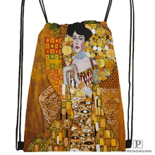 Custom Art Gustav Klimt#9 Drawstring Backpack Bag Cute Daypack Kids Satchel (Black Back) 31x40cm#180531-02-40