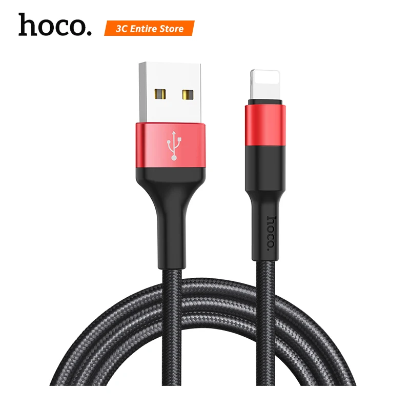 HOCO прочный нейлоновый Плетеный usb-кабель для iPhone 6 6s 7 8 Классический usb-кабель для зарядки и передачи данных для iPhone X Xr Xs Max шнур зарядного устройства