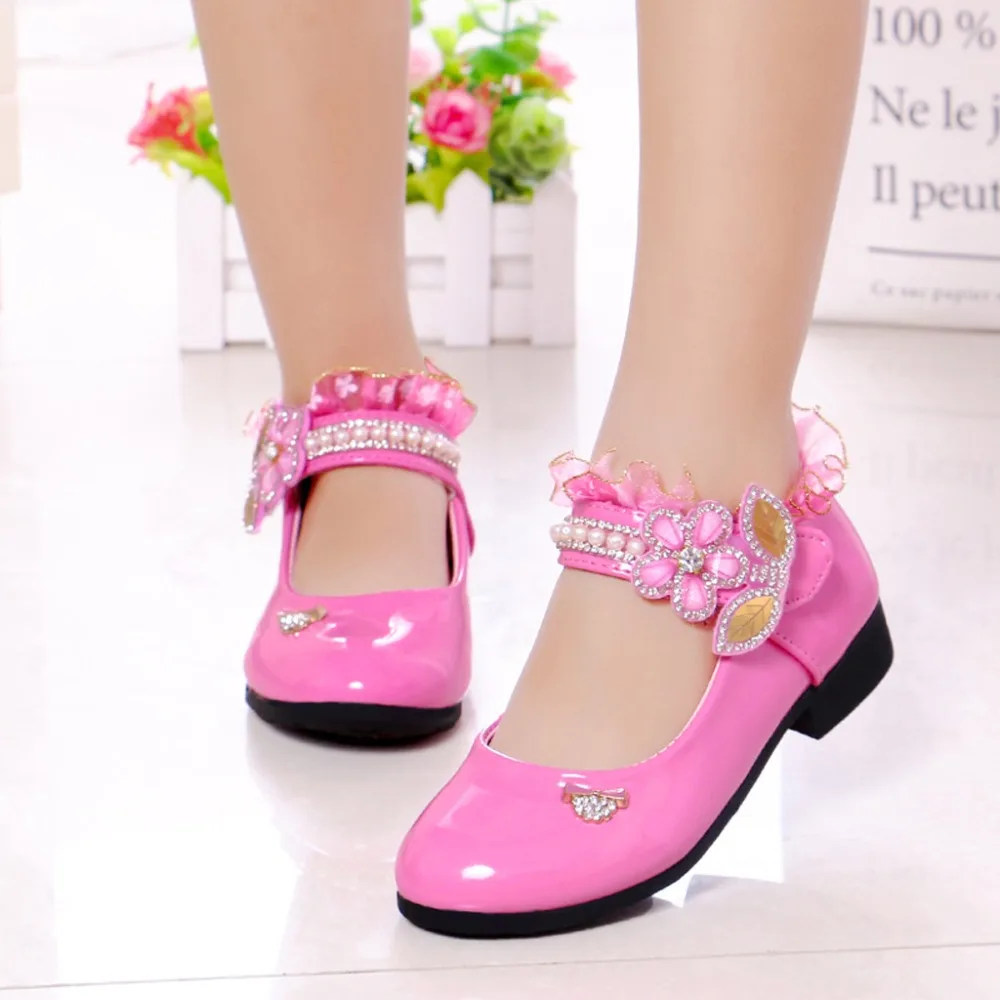 2019 girl crystal pearl sandals princess shoes sandals kids sneakers girls shoes jelly sandals summer sandals for girls 40J23 (10)