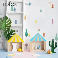 Tofok 18 шт./компл. мультфильм, милые настенные наклейки детская комната стены наклейки Nordic простой Стиль домашний декор Лидер продаж