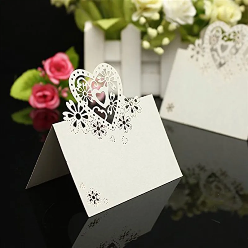 

50pcs Wedding Inviting Card Supplies Decoration Lover Romantic Greeting Cards Place Postcards Favor Decor Seats Card 9x12cm
