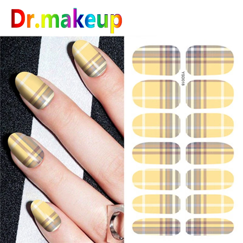 

1 pcs Fashion Full Cover Nail Art Stickers Plaid Flower Colorful Water Transfer Slider for Manicure DIY Elegant Nail Stickers
