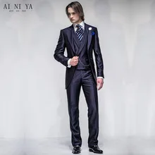 Новое поступление смокинг жениха свадебный костюм мужской костюм из трех предметов Топ класс джентльмен Выпускной костюм на заказ(куртка+ брюки+ жилет