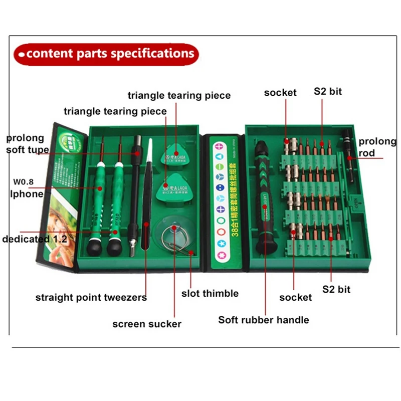 LAOA 38 in 1  Precision Screwdriver Set Laptop Mobile phone Repair Tools Kit Precise Screwdrivers Hand tools